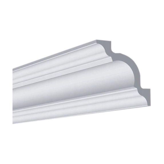 KL130 - Brian Crown Molding Glue-up 6.5 ft. in Plain White (32.5 Ln. ft / Pack) - 5 Pieces