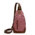 thumbnail image 1 of KL928 Canvas Crossbody Sling Bag Shoulder Backpack Casual Rucksack for Men Women Gift (Rust Red), 1 of 7