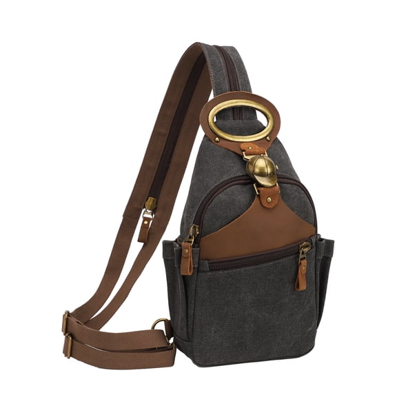 KL928 Canvas Sling Bag Backpack, Small Convertible Crossbody Shoulder Bag for Women Travel Daypack