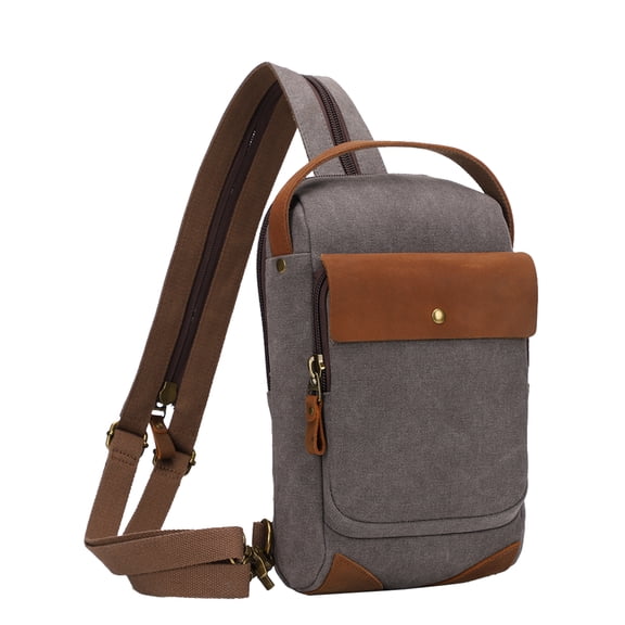 KL928 Canvas Sling Bag Crossbody Backpack Shoulder Casual Rucksack for Men Women