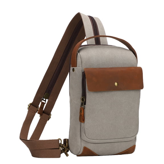 KL928 Canvas Sling Bag Crossbody Backpack Shoulder Casual Rucksack for Men Women