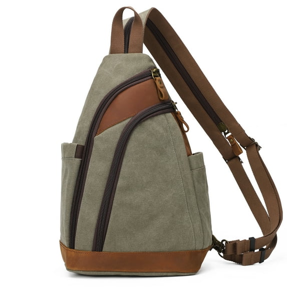KL928 Canvas Sling Bag Crossbody Backpack Shoulder Daypack Rucksack for Men Women