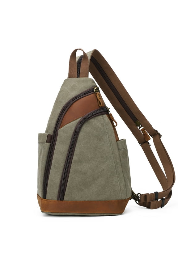 Canvas Sling Bag Crossbody Backpack Shoulder Daypack Rucksack for Men Women