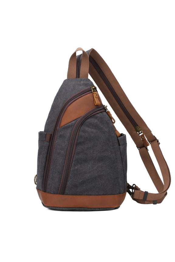 Canvas Sling Bag - Crossbody Backpack Shoulder Daypack Rucksack for Men Women