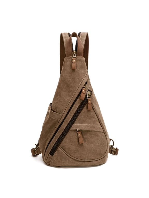 Canvas Sling Bag for Women Sling Backpack Crossbody Shoulder Bag for Men Small Backpack