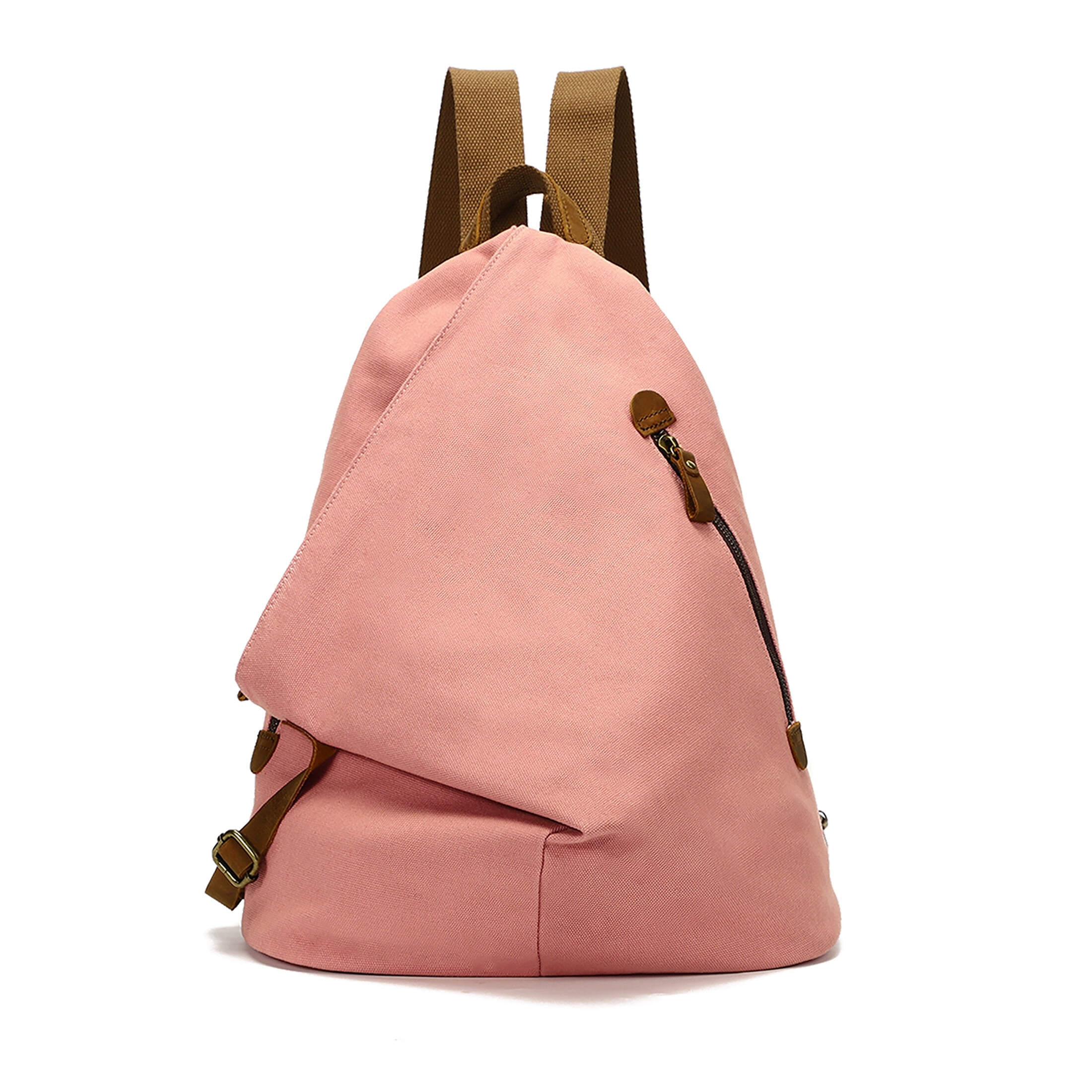 KL928 Vintage Canvas Backpack – Large Daypack For Hiking, Travel & Daily Use, Leather Accents