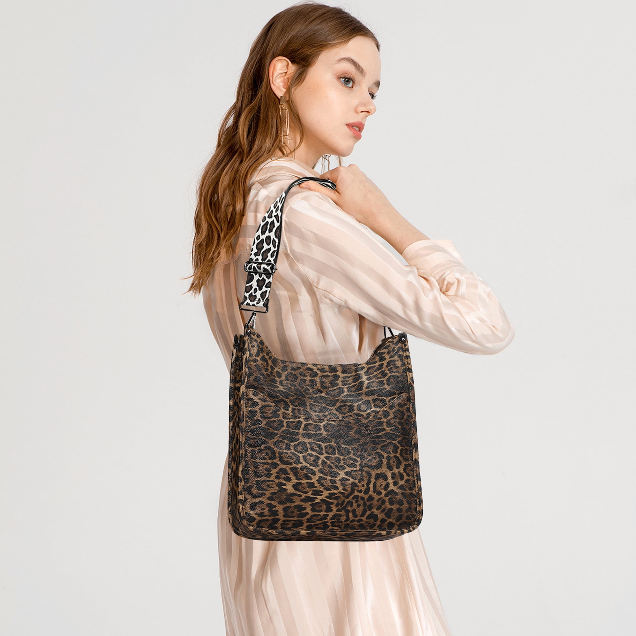 KL928 Crossbody Bags for Women Brown Leopard Print Purse Handbags