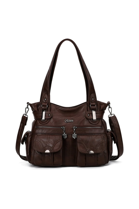 Crossbody Purses and Handbags for Women Multi-Pocket Leather Purse with Adjustable Straps