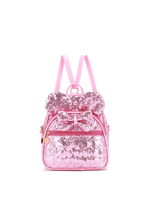 Cute Mini Backpack Purse Women's Mini Quilted Zipped Daypack Gifts (Sequin Pink)
