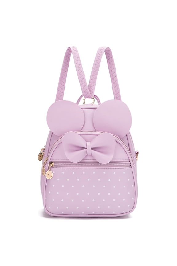 Cute Small Backpack Purse Women's Mini Quilted Zipped Daypack (Light Purple)