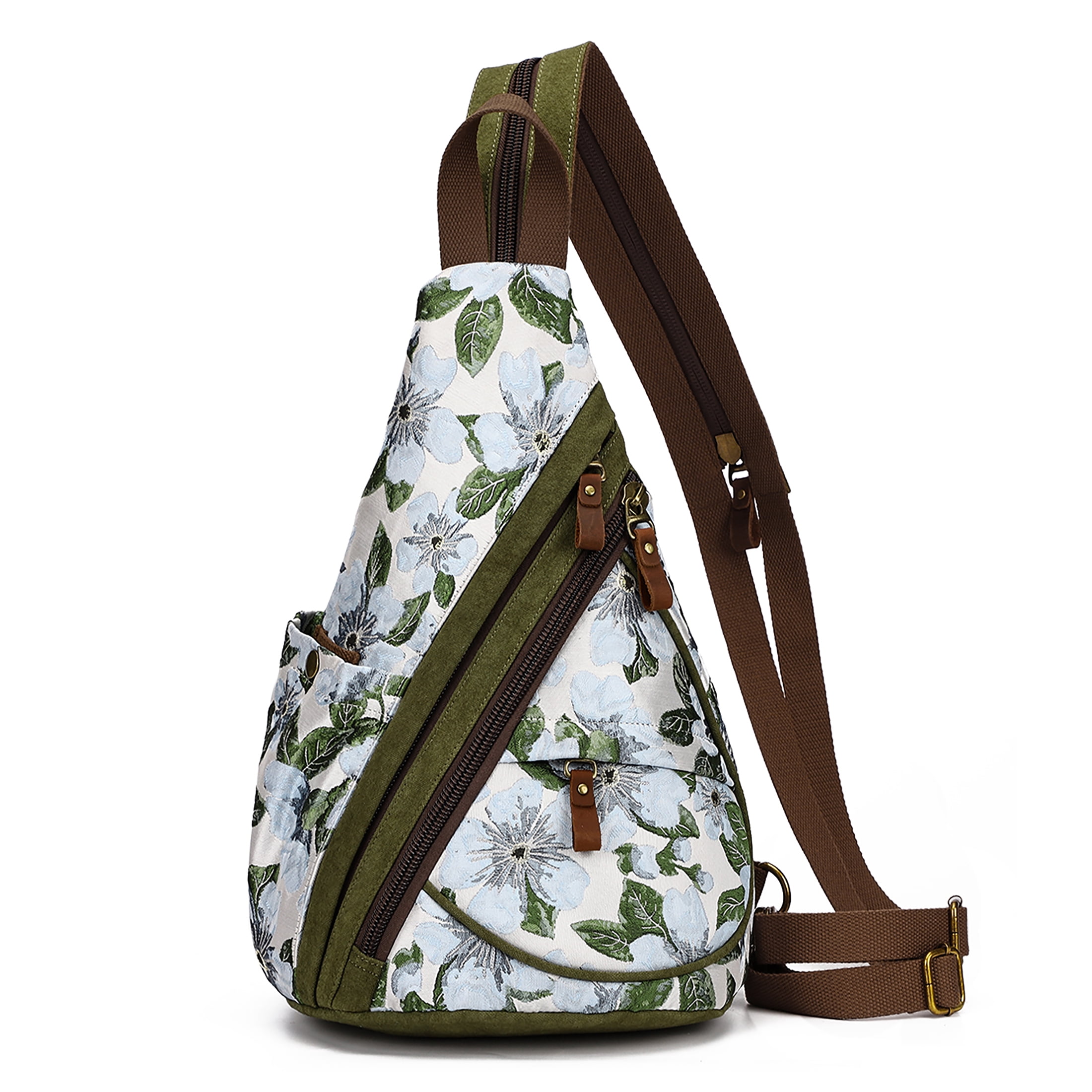 Produktbild von KL928 Canvas Sling Bag Herren Und Damen, Schultertasche Crossbody Schulterrucksack Rucksack Shoulder Slingbag Rucksäcke Für Men Women, Braun