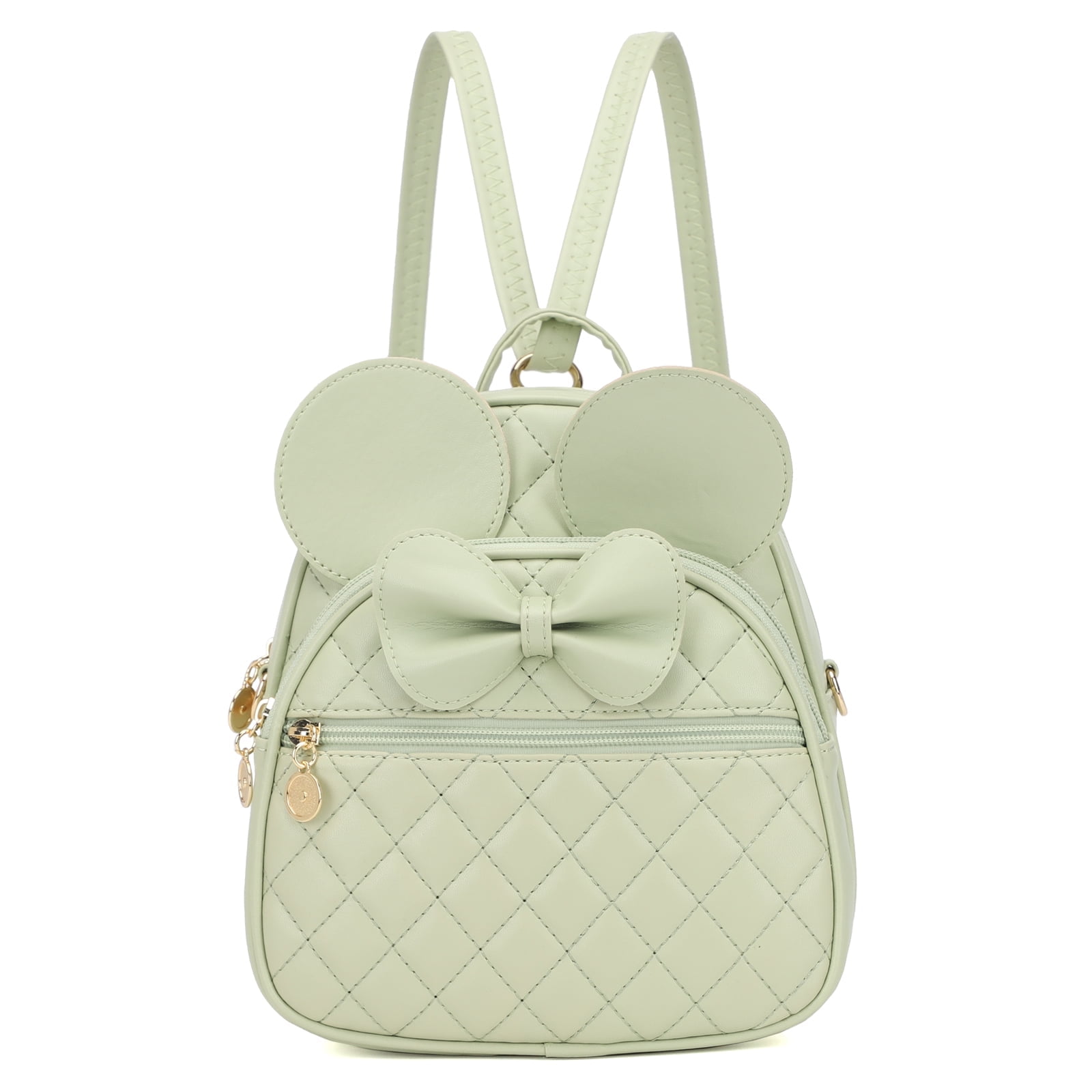 New Bowknot Polka Dot Cute Mini Backpack Convertible Shoulder Bag Purse - Khaki KL928 Bowknot Polka Dot Cute Mini Backpack Small Daypacks  main image 2