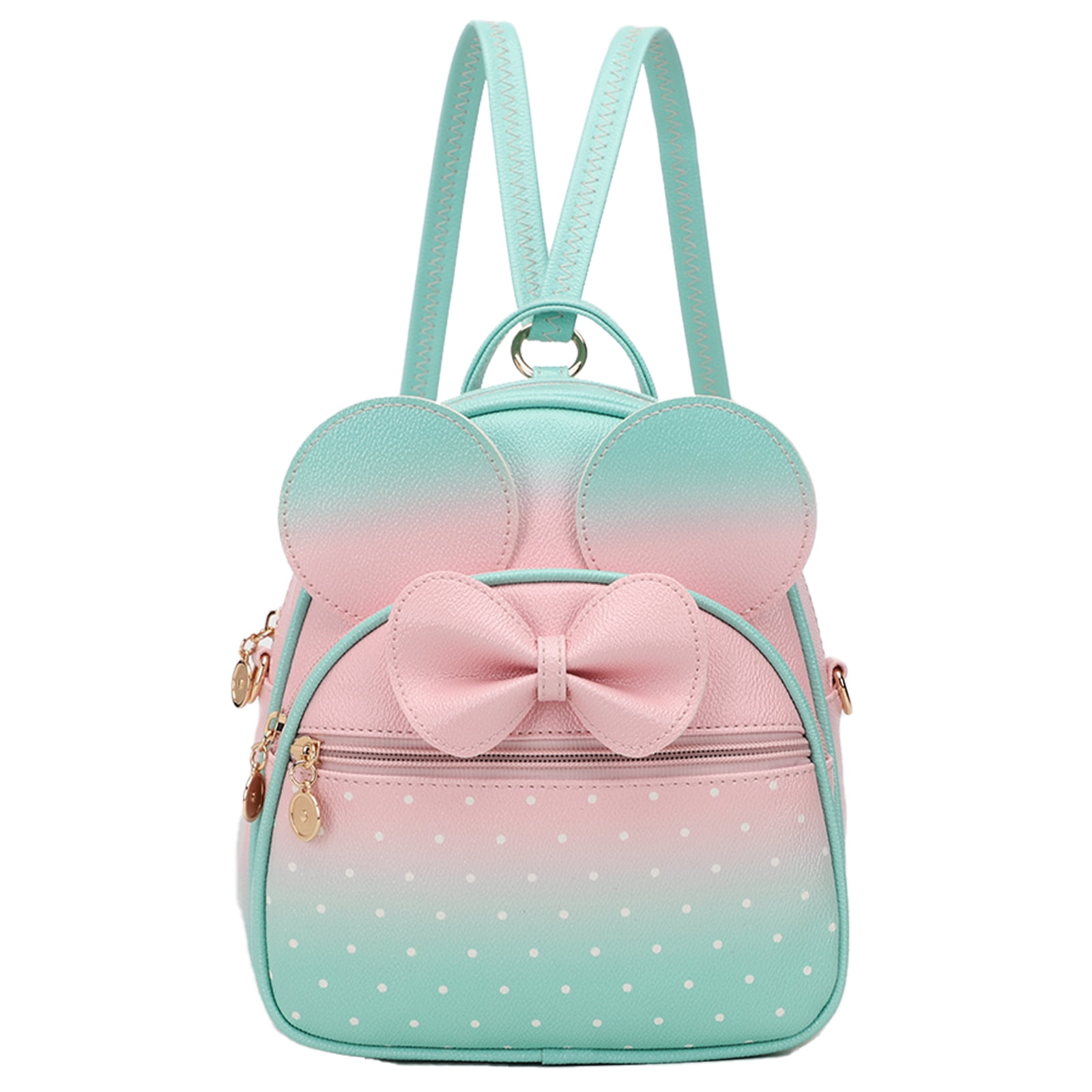 cute teal pink backpack leather ZGWJ Mini Purse 3-Pieces Bowknot Small Backpack Casual Travel Daypacks for Women : Clothing, Shoes & Jewelry and snacks Blue Pink Cute Girls Backpack