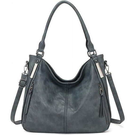 KL928 Hobo Handbag for Women Ladies Leather Tote Shoulder Bag Large Crossbody Bags(Blue)