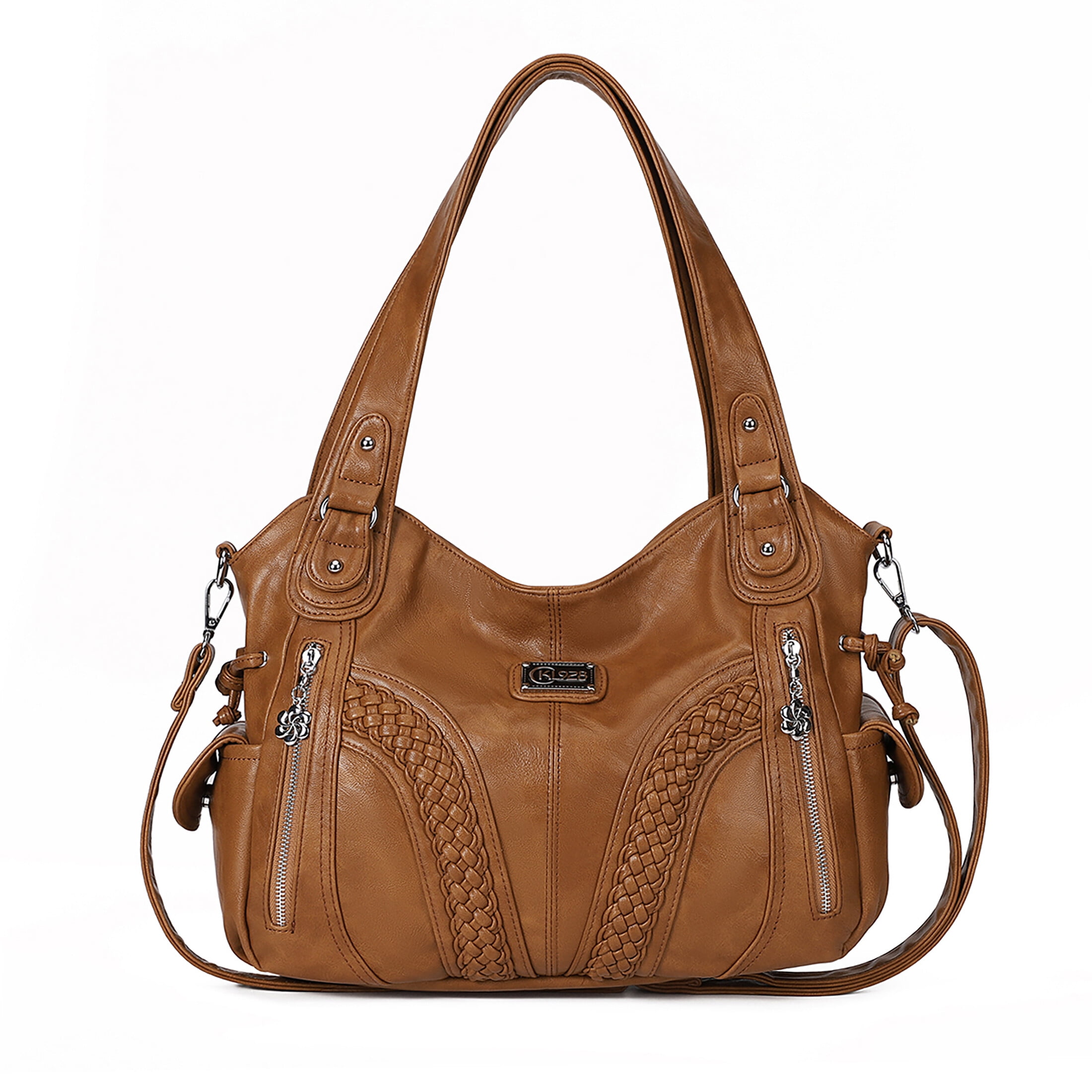 KL928 Large Hobo Bag for Women Vintage PU Leather Braided Handbag ...