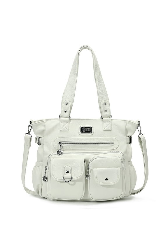 Large Purses for Women Shoulder Handbags Crossbody Hobo Tote Bag for Women (White)