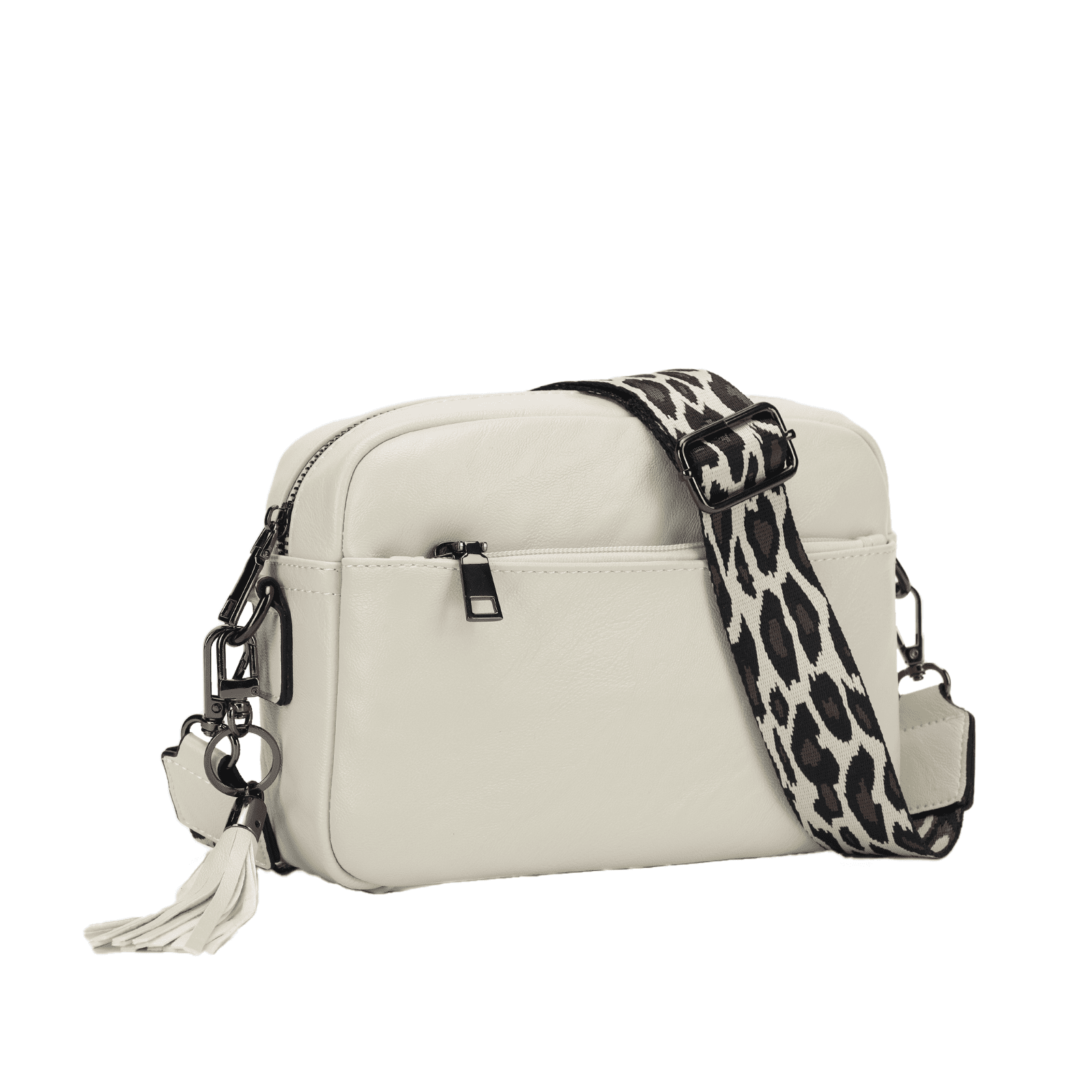 KL928 Leather Crossbody Bag for Women Ladies Wide Strap Shoulder Bag Small Purses and Handbags(Beige)