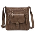 thumbnail image 1 of KL928 Leather Crossbody Bag with Adjustable Strap Multi-Pockets Shoulder bag for Everyday Use,Khaki, 1 of 5