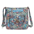 thumbnail image 1 of KL928 Leather Crossbody Bag with Adjustable Strap Multi-Pockets Shoulder bag for Everyday Use,Light Blue Flower, 1 of 8