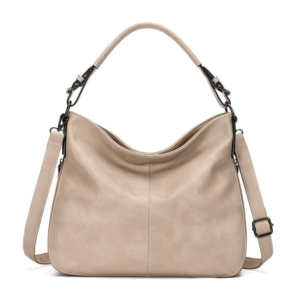KL928 Leather Hobo Handbags for Women Crossbody Bags Retro Satchel Bag Gifts (Apricot)