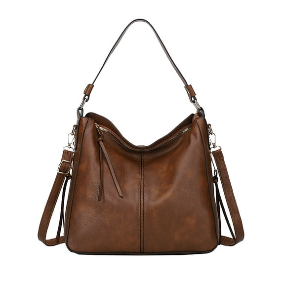 KL928 Leather Purses for Women Shoulder Handbags Hobo Bags Women's Gifts(Brown)