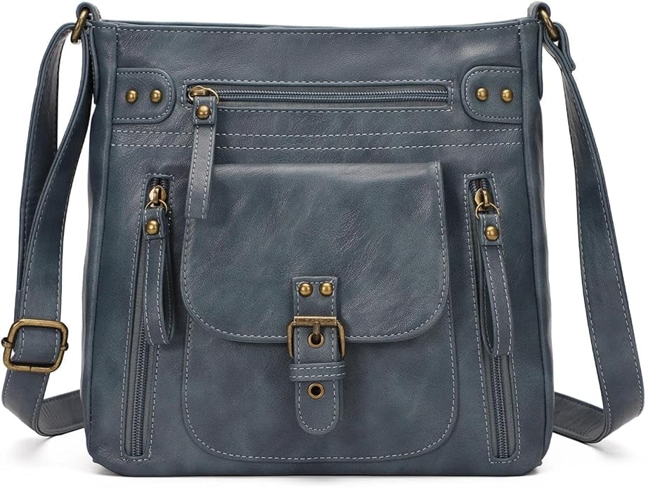 KL928 Medium Crossbody Purses for Women Handbag Leather Crossbody Shoulder Bags with Multi Pockets