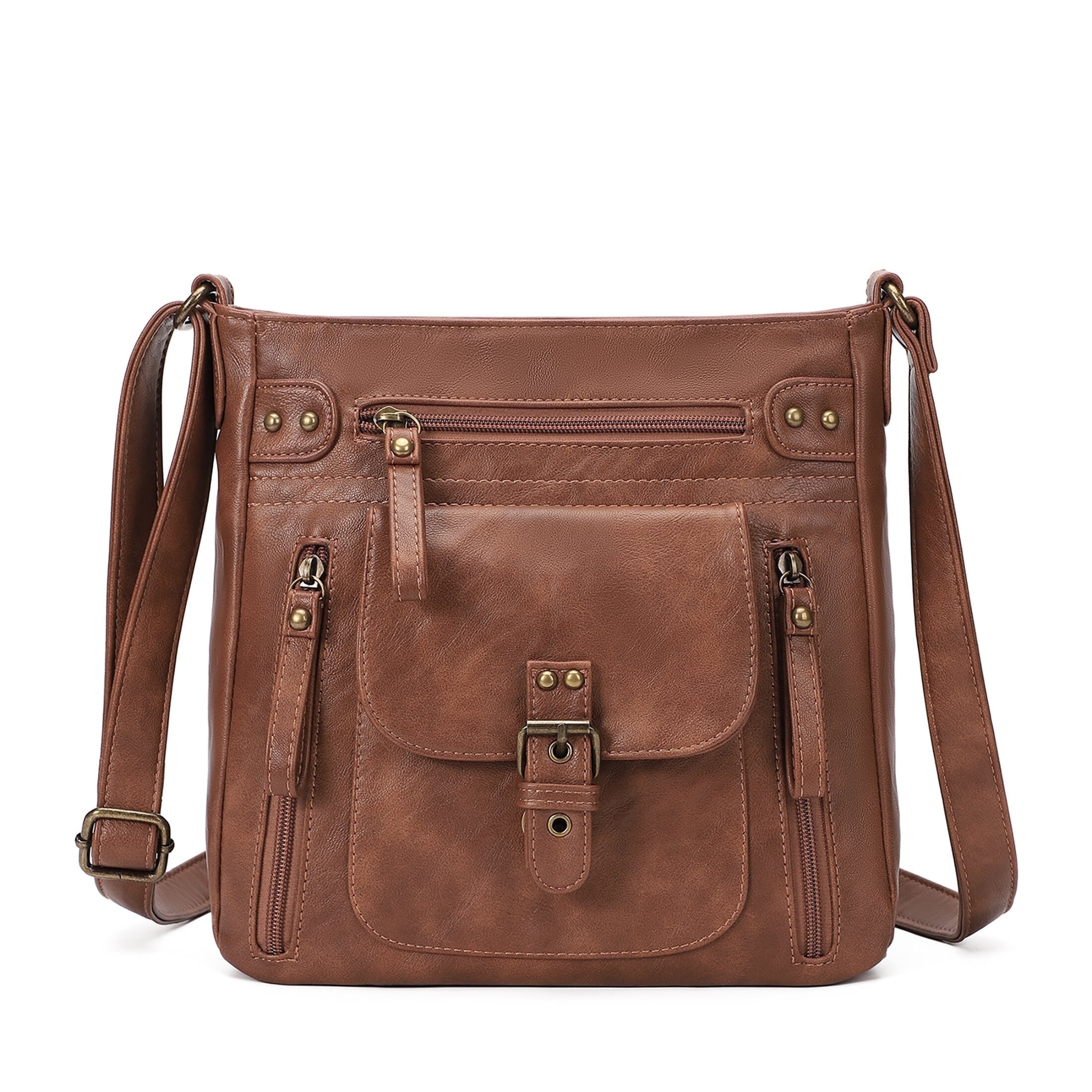 KL928 Medium Crossbody Purses for Women Handbag Leather Crossbody Shoulder Bags with Multi Pockets