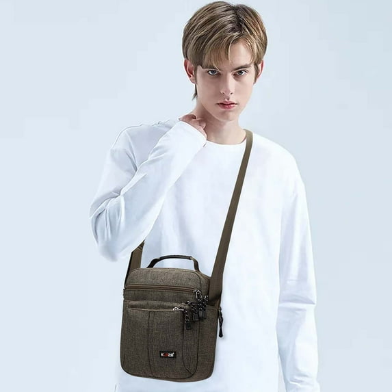 KL928 Men Causal Canvas Messenger Multifunctional Shoulder Sling Bag Travel Bag Outdoors