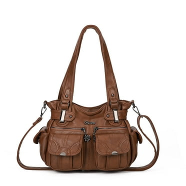 KL928 Multi Zipper Hobo Purses and Handbags for Women Soft PU Leather Satchel