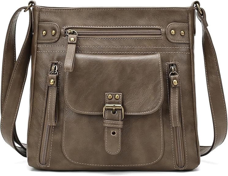 KL928 Multi Zipper Pockets Messenger Bag Large Crossbody Shoulder Bag for Women Gifts