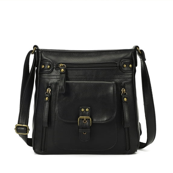 KL928 Multi Zipper Pockets Messenger Bag Large Crossbody Shoulder Bag for Women
