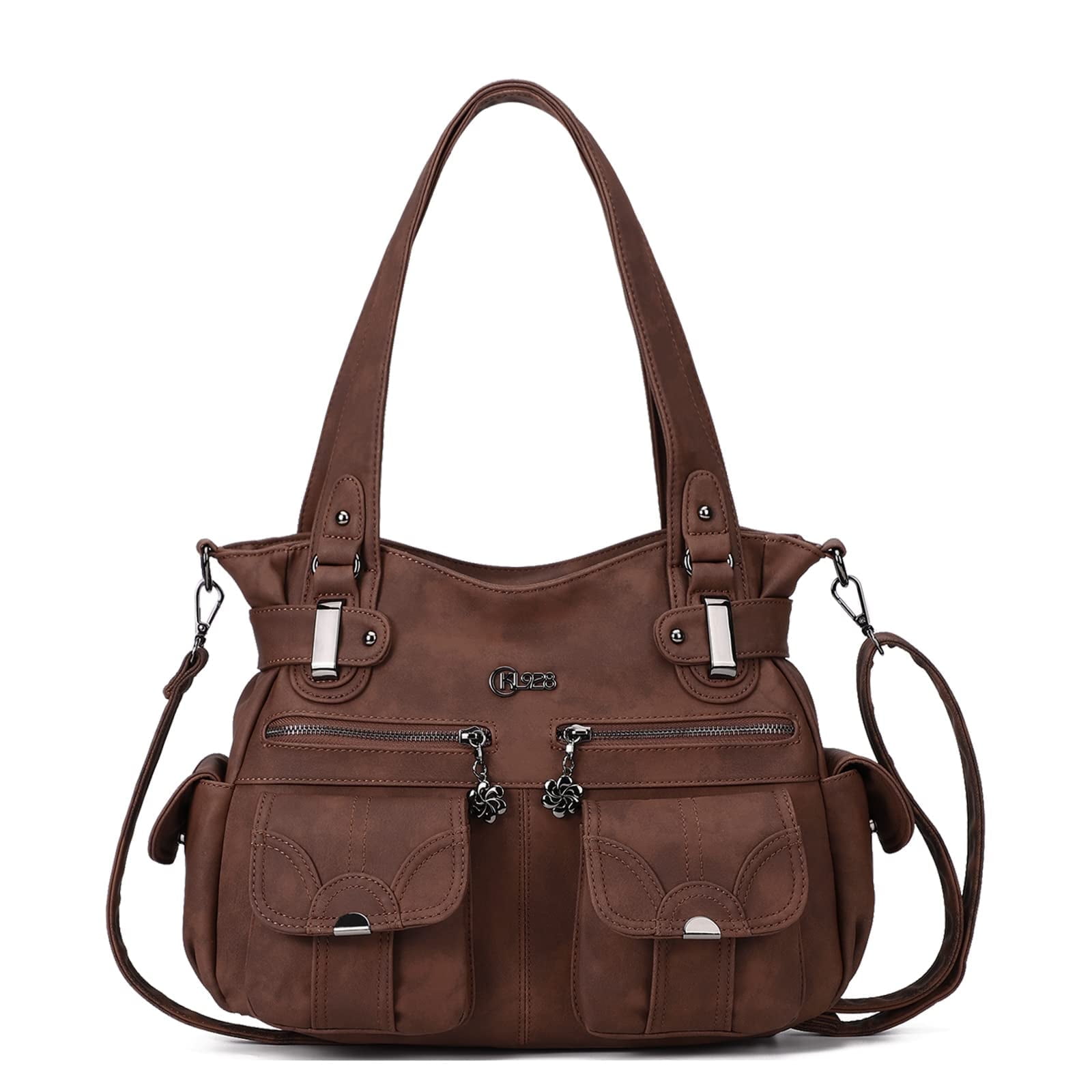 KL928 Women's Multi-Pocket Crossbody Hobo Handbag with Adjustable