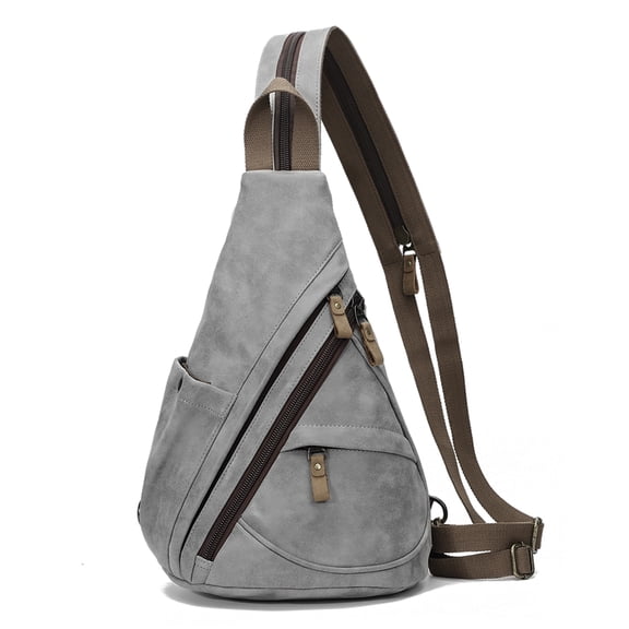 KL928 PU Leather Crossbody Backpack Sling Bag Shoulder Casual Daypack Rucksack for Men Women
