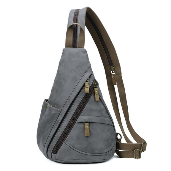 KL928 PU Leather Crossbody Backpack Sling Bag Shoulder Casual Daypack Rucksack for Men Women