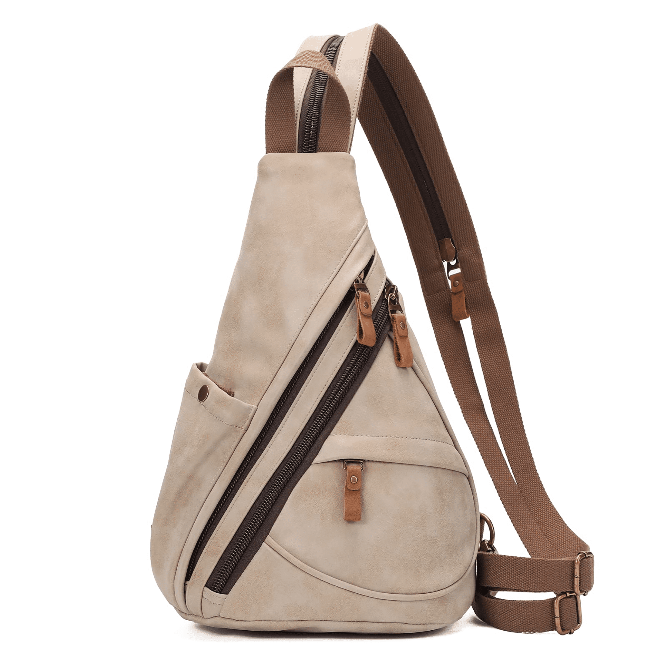 KL928 PU Leather Sling Bag Small Crossbody Backpack Shoulder Casual