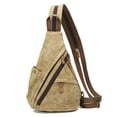 thumbnail image 1 of KL928 Vintage Leather Fanny Packs,Multi-pockets Sling bag for Men and Women,L.Coffee, 1 of 7