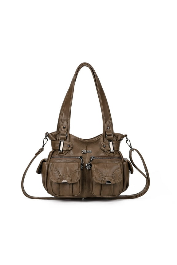 Purses and Handbags for Women Medium Hobo Shoulder Bags Soft PU Leather Multi-Pocket Tote Bag