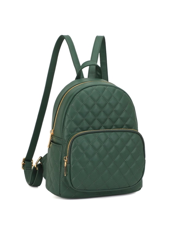 Quilted Mini Backpack for Women PU Leather Backpack Purse Small Casual Daypack for Ladies