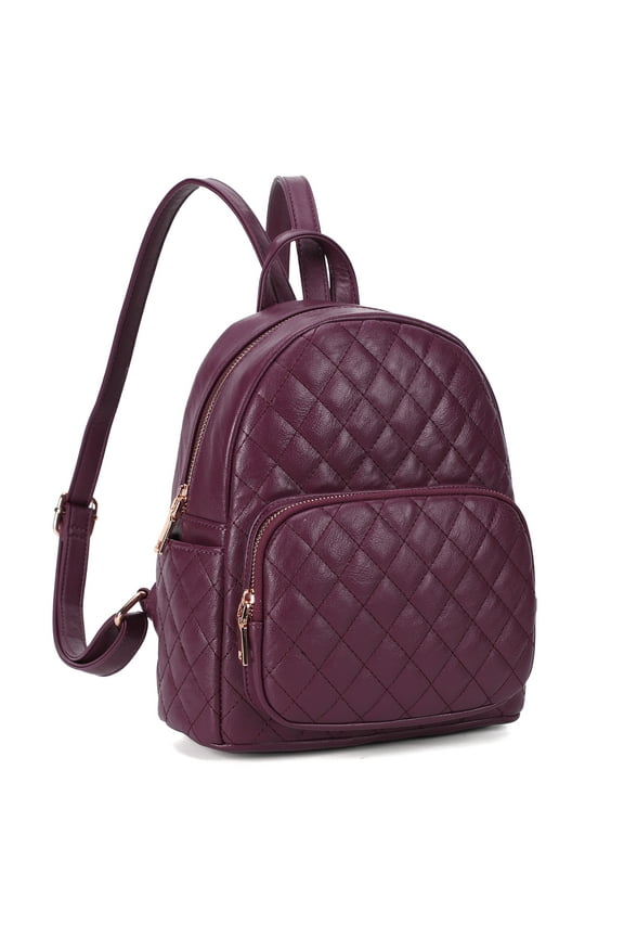 Quilted Mini Backpack for Women PU Leather Backpack Purse Small Casual Daypack for Ladies