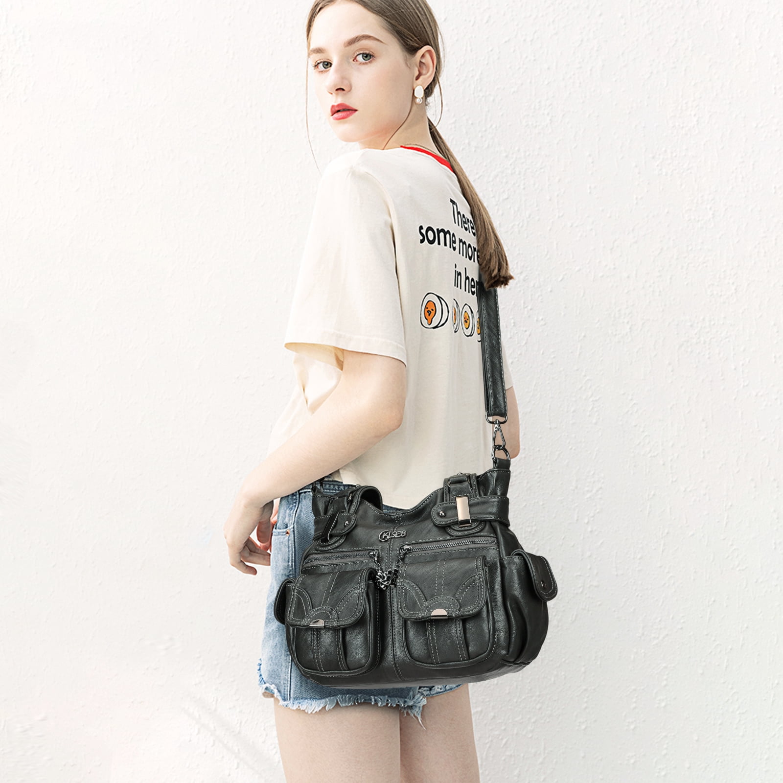 KL928 Satchel Handbags for Women Soft PU Leather Crossbody Shoulder Bag Hobo Bags