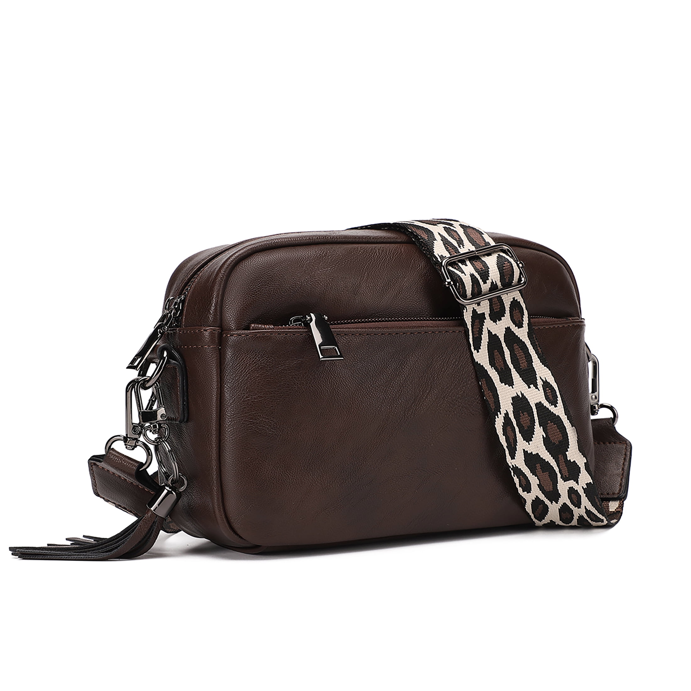 KL928 Small Crossbody Bag for Women Soft FAUX Leather Cell Phone Purse Wallet Purse with Wide Strap(Coffee)