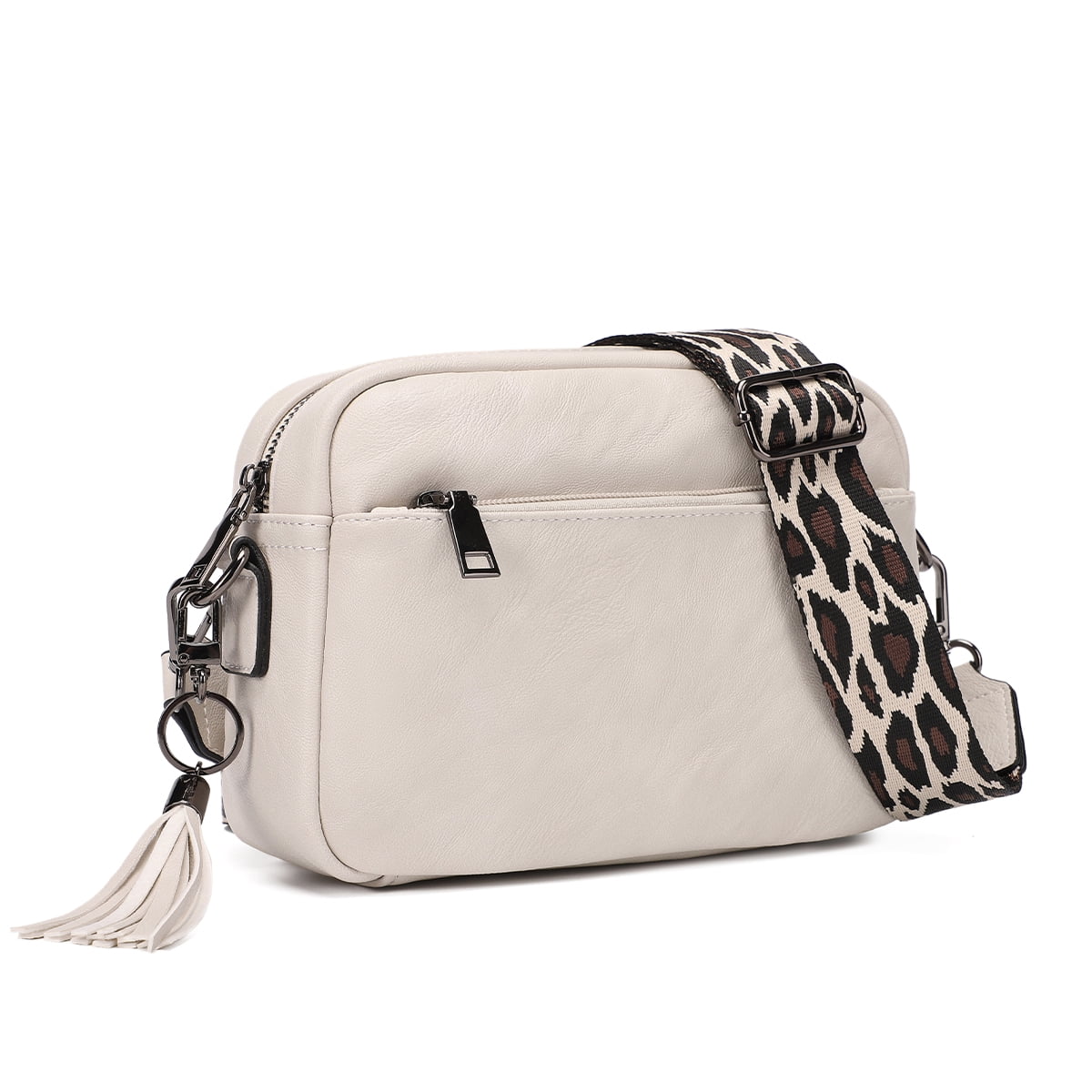 KL928 Soft Leather Crossbody Bag for Women Ladies Wide Strap Shoulder Bag Small Purses and Handbags