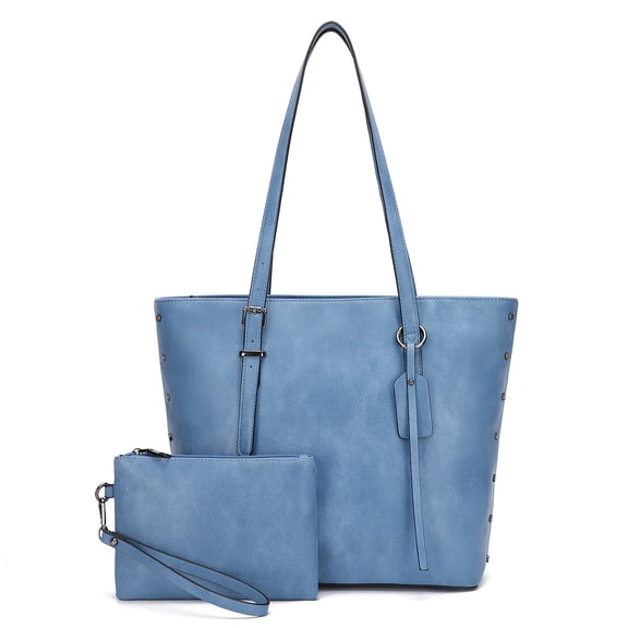 KL928 Tote Bags for Women Shoulder Bag PU Leather Handbag for Travel Work 2Pcs Set