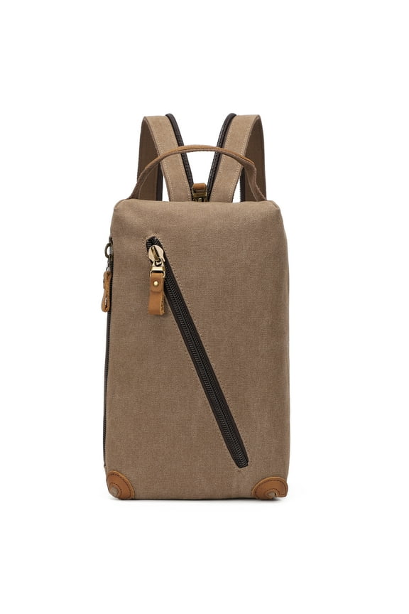Vintage Canvas Backpack Outdoor Travel Hiking Rucksack School Bookbags for Men Women(Brown)