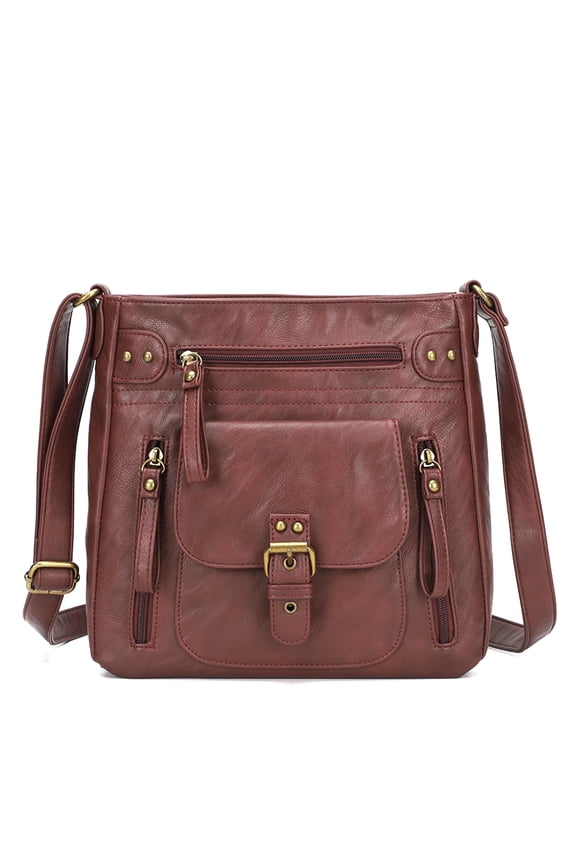 Women Crossbody Bag Soft PU Leather Shoulder Messenger Bags Purse