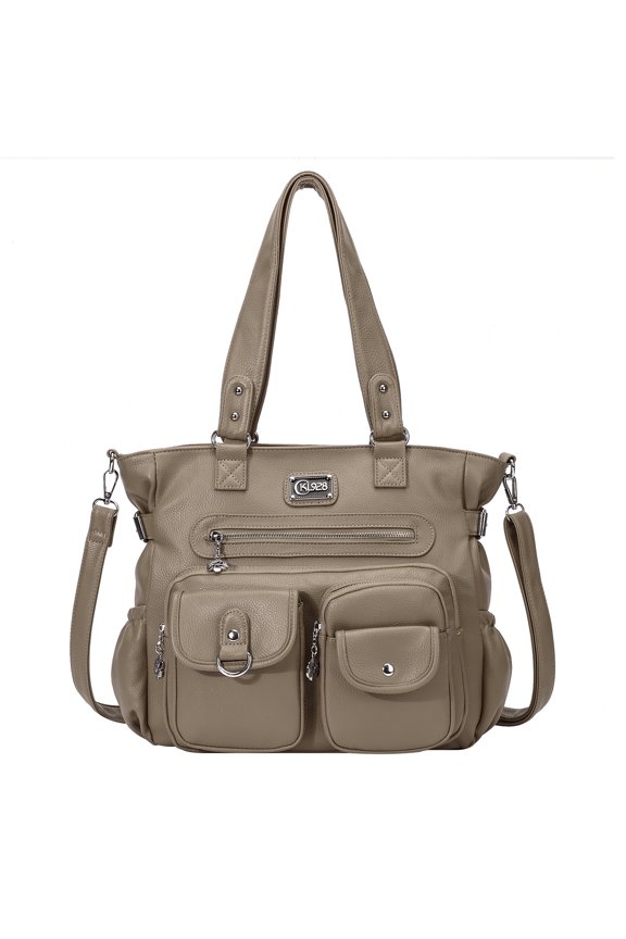 Women Large Purses Shoulder Bag top Handle Satchel Bag for Work Travel with 2 Straps Mud