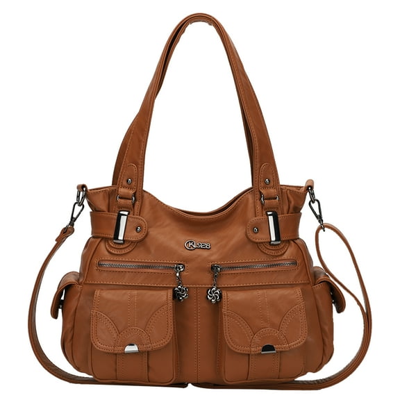 KL928 Women Large Purses and Handbags Shoulder Bag PU Leather Multi-Pocket Tote Bag
