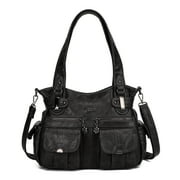 KL928 Women Large Purses and Handbags Shoulder Bag PU Leather Multi-Pocket Tote Bag