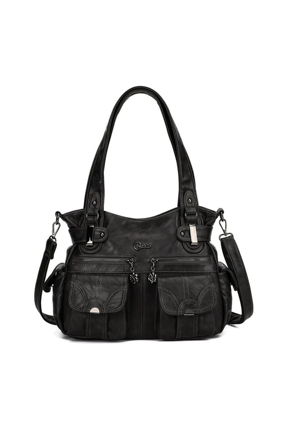 Women Large Purses and Handbags Shoulder Bag PU Leather Multi-Pocket Tote Bag