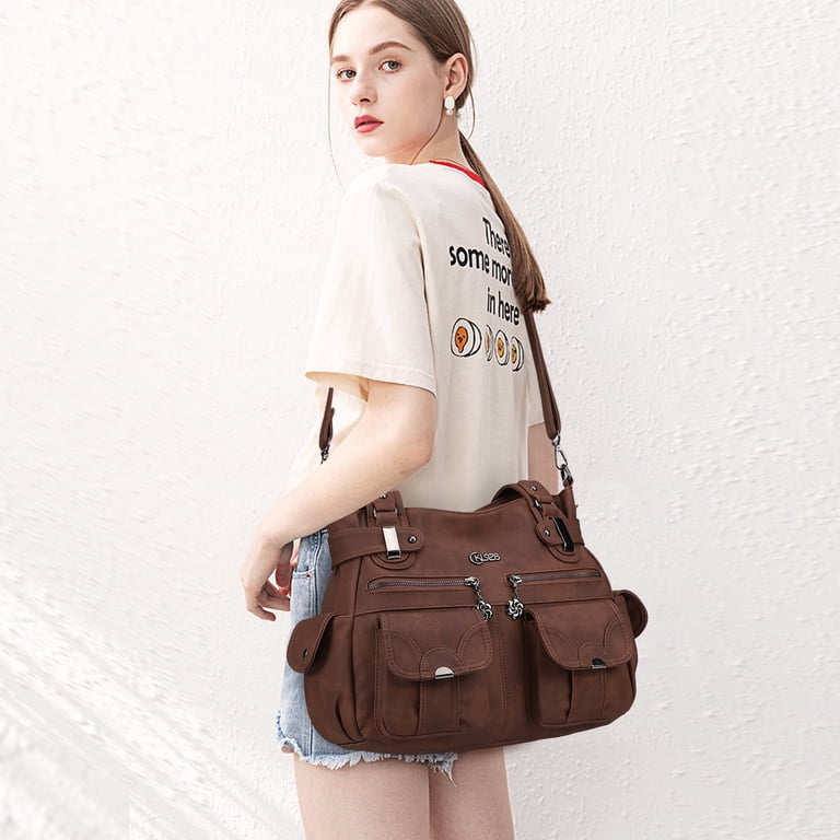 KL928 Large Capacity Women's PU Leather Purse, Office Crossbody